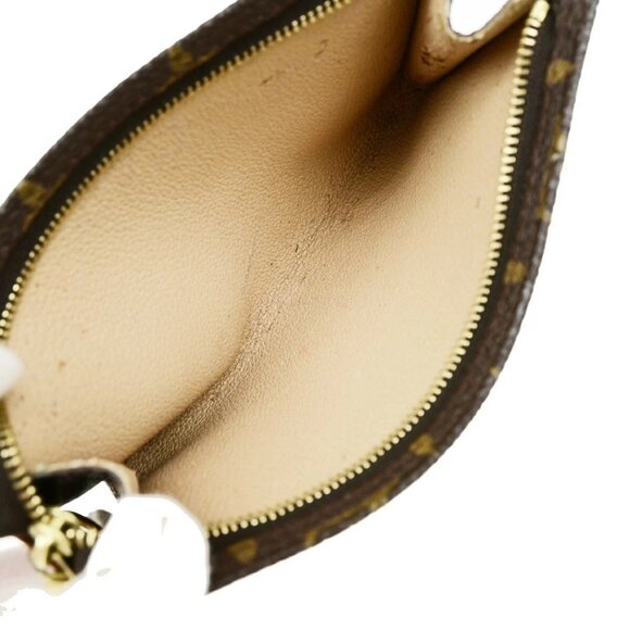 LOUIS VUITTON Logo BUCKET PM Pouch Bag Monogram Leather Brown France 60EE075 - Picture 6 of 13